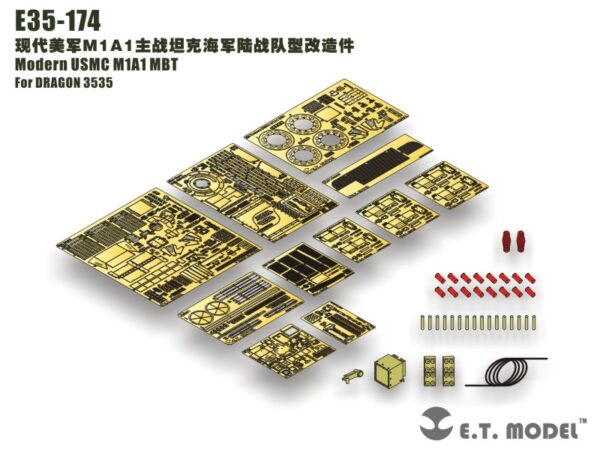 ETMODEL 1/35 E35-174 現代美軍M1A1主戰坦克海軍陸戰隊型改造件 For DRAGON 3535