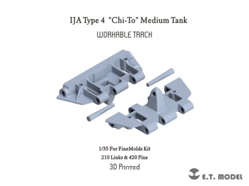 P35-027_1 ETMODEL 1/35 P35-027 舊日本陸軍四式中戰車「Chi-To」3D列印可動履帶 For FineMolds Kit
