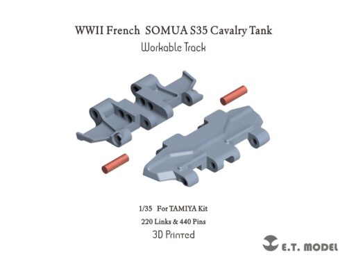 P35-032-1 ETMODEL 1/35 P35-032 二戰法軍索瑪S35騎兵坦克3D列印可動履帶 For TAMIYA Kit