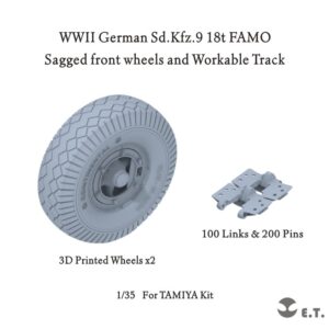 ETMODEL 1/35 P35-062 二戰德軍十八噸半履帶運輸車重力輪及可動履帶列印件 For TAMIYA Kit