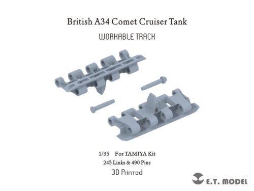 ETMODEL 1/35 P35-068 英軍A34 彗星巡洋坦克3D列印可動履帶 For TAMIYA Kit