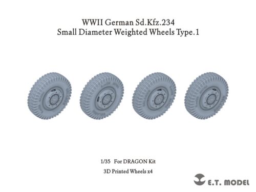 ETMODEL 1/35 P35-101 二戰德軍Sd.Kfz.234 裝甲車小直徑重力輪改造件（樣式1）For DRAGON Kit