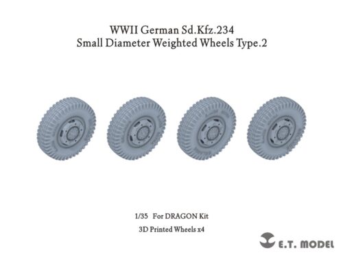 ETMODEL 1/35 P35-102 二戰德軍Sd.Kfz.234 裝甲車小直徑重力輪改造件（樣式2）For DRAGON Kit