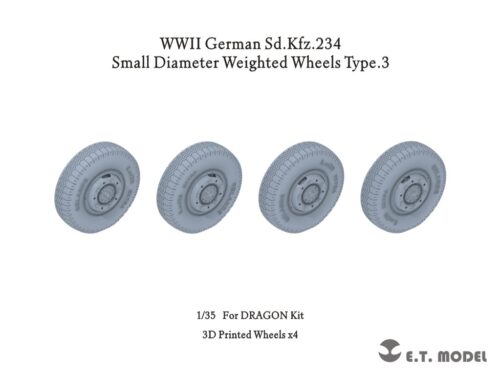 ETMODEL 1/35 P35-103 二戰德軍Sd.Kfz.234 裝甲車小直徑重力輪改造件（樣式3）For DRAGON Kit