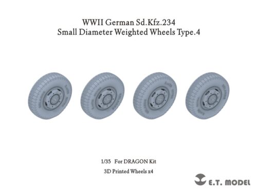 ETMODEL 1/35 P35-104 二戰德軍Sd.Kfz.234 裝甲車小直徑重力輪改造件（樣式4）For DRAGON Kit