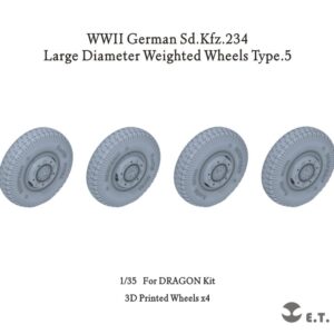 ETMODEL 1/35 P35-105 二戰德軍Sd.Kfz.234 裝甲車大直徑重力輪改造件（樣式5）For DRAGON Kit
