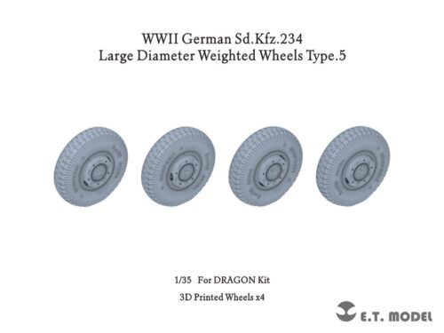 ETMODEL 1/35 P35-105 二戰德軍Sd.Kfz.234 裝甲車大直徑重力輪改造件（樣式5）For DRAGON Kit