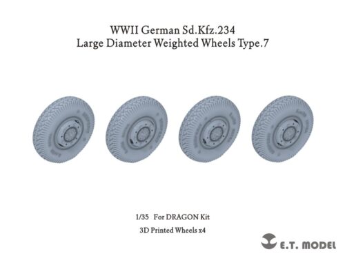 ETMODEL 1/35 P35-107 二戰德軍Sd.Kfz.234 裝甲車大直徑重力輪改造件（樣式7）For DRAGON Kit