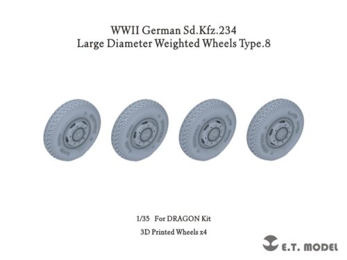ETMODEL 1/35 P35-108 二戰德軍Sd.Kfz.234 裝甲車大直徑重力輪改造件（樣式8）For DRAGON Kit