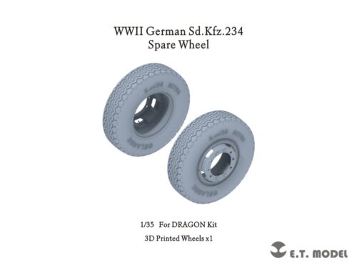 ETMODEL 1/35 P35-109 二戰德軍Sd.Kfz.234 裝甲車備用輪改造件 For DRAGON Kit