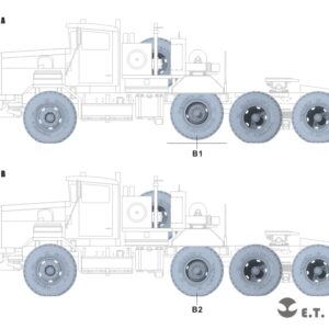 ETMODEL 1/35 P35-118 現代美軍M911(8x6)牽引車重力輪改造件 For Meng Kit