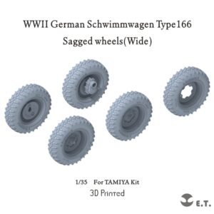 ETMODEL 1/35 P35-136 二戰德軍Type166 水陸兩用車重力輪模型改造件（寬胎）For TAMIYA Kit